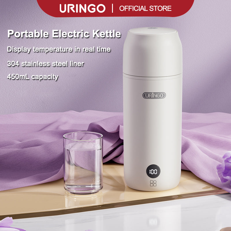URINGO Electric Kettle Portable Electric Hot Water Cup Rapid Heating Long Lasting Keep Warm(450ml)