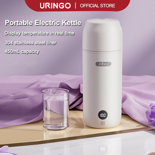 URINGO Electric Kettle Portable Electric Hot Water Cup Rapid Heating Long Lasting Keep Warm(450ml)