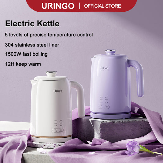 URINGO Electric Kettle 304 Stainless Steel NTC Temperature Sensor Kettle (1.5L)