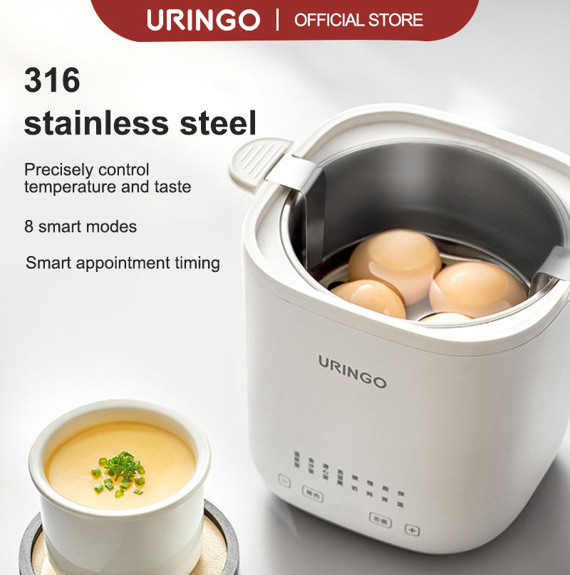 URINGO Egg Boiler Multifunctional Mini Electric Stew Pot Appointment Timing Heat protection