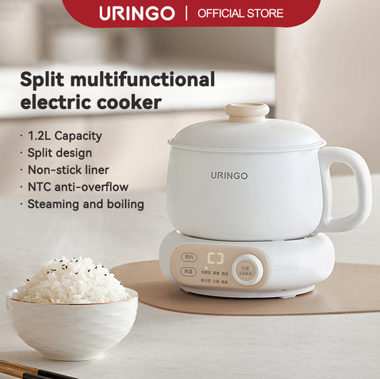 URINGO Electric Multi-Cooker Split Type Hot Pot Cooking Household Student Dormitory Frying Pan(1.2L)