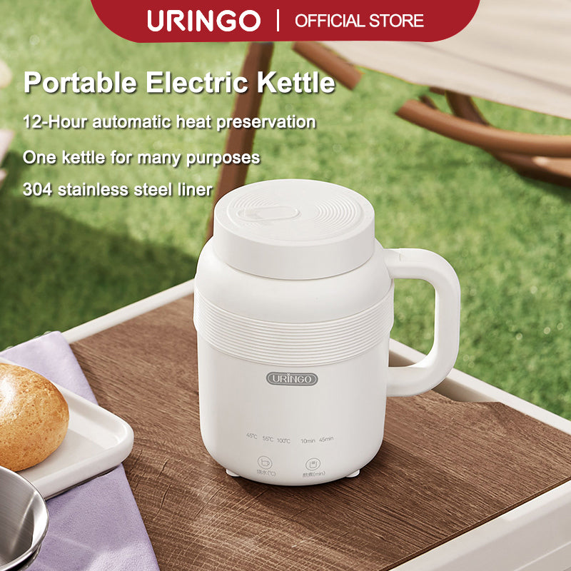 URINGO Portable Electric Kettle Mini Size Portable To Travel Global Use Heat Preservation (300mL)