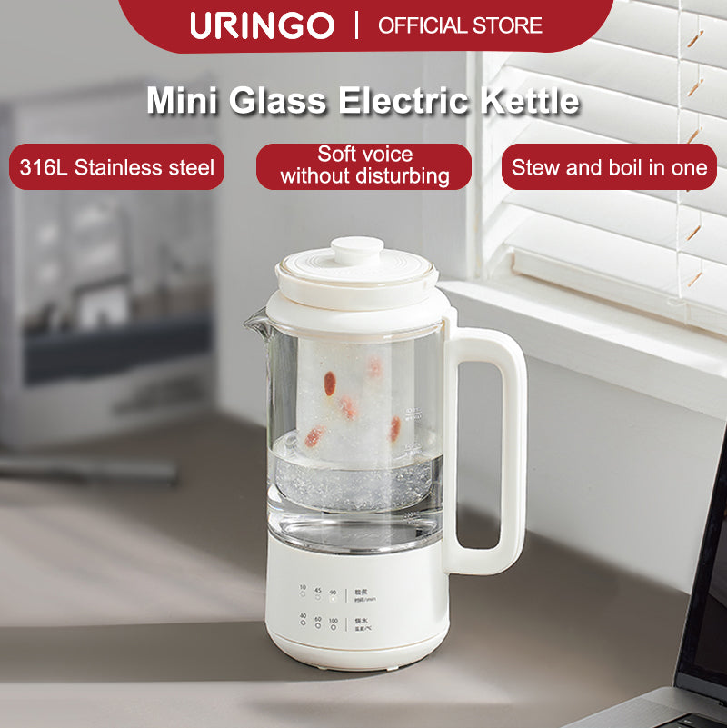 URINGO Electric Kettle Mini Size Flower Teapot Office Multi-functional thermos cup(800ml)