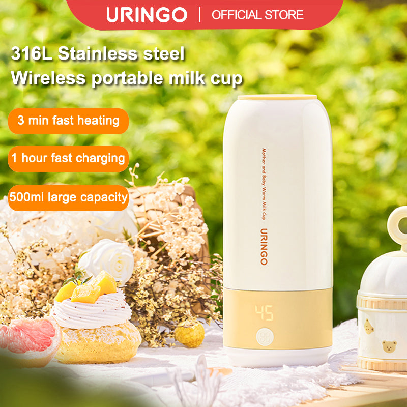 URINGO Wireless Thermostatic Kettle Portable Baby Milk Cup 3 Minutes Fast Heating(500ml)